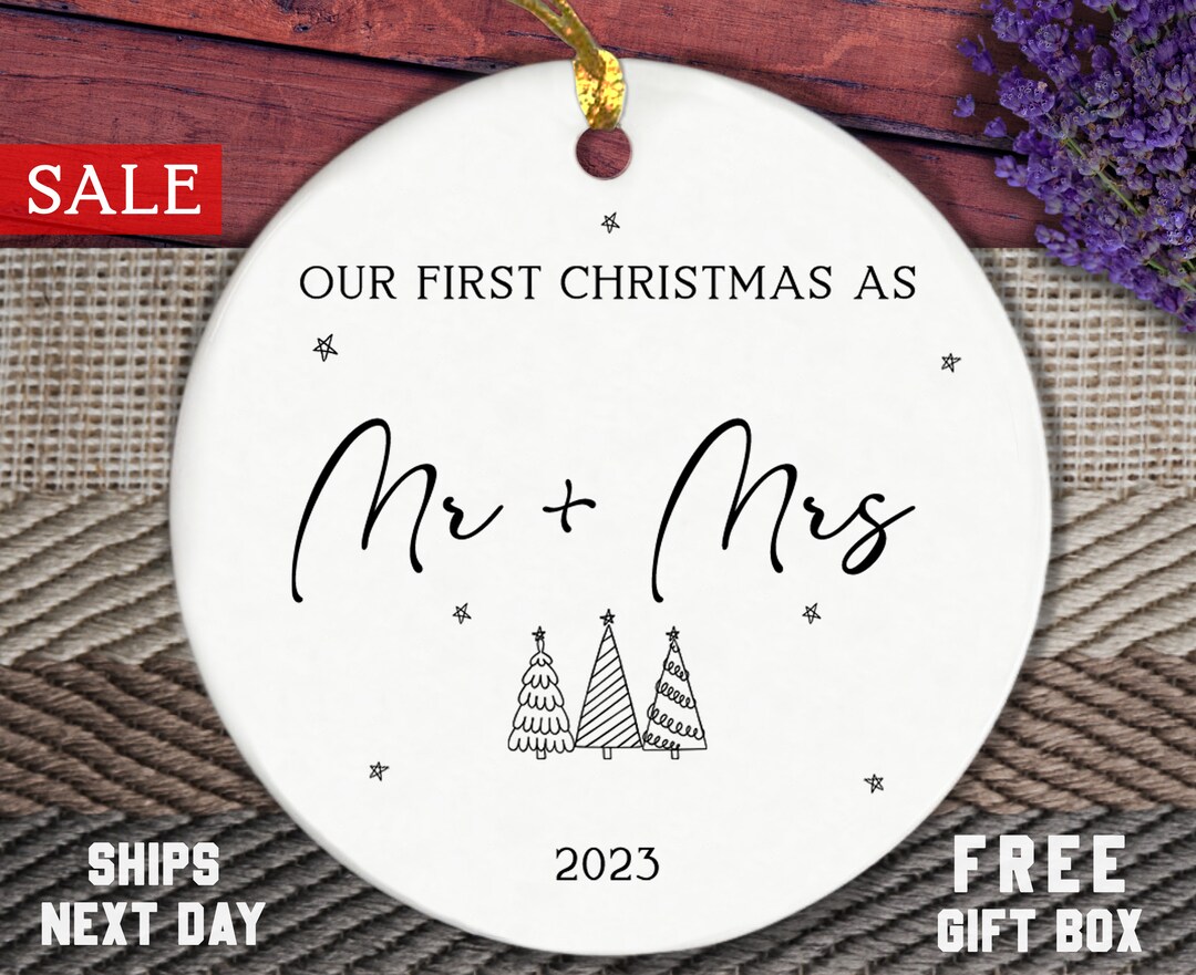 Couple First Christmas Ornament, Custom Couple Names Keepsake, Our