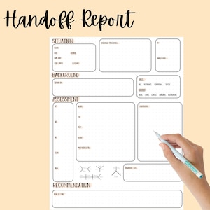 Handoff Nurse Report Sheet
