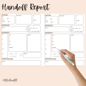 2 Patient SBAR Handoff Nurse Report Sheet