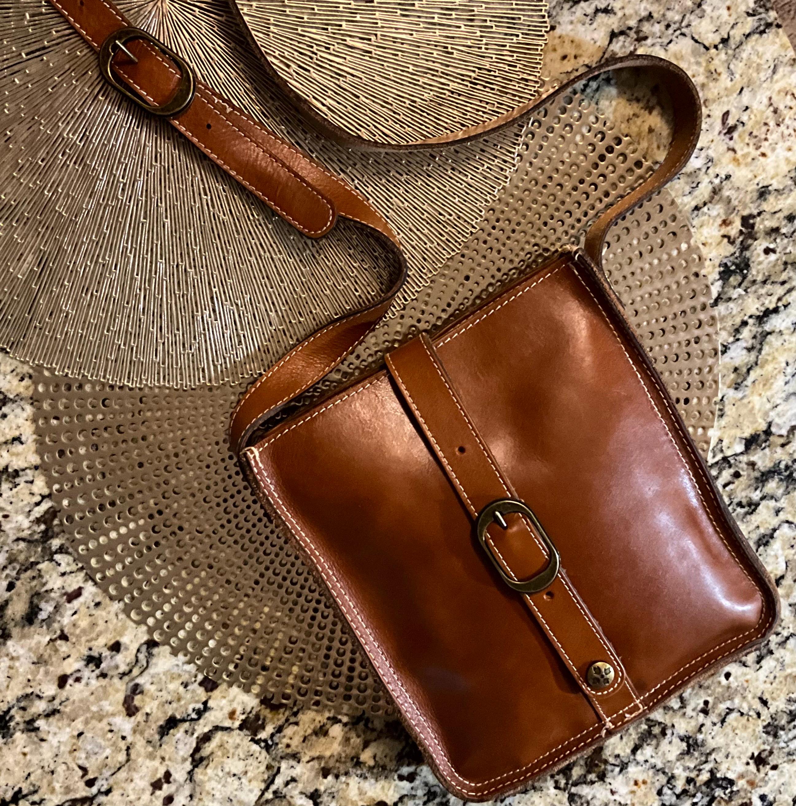 Patricia Nash Womens Brown Leather Venezia Pouch Crossbody Bag