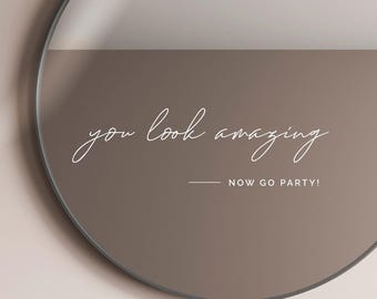 Custom mirror decal | Personalized Vinyl Sticker for Mirror | Bathroom mirror decal | Vanity mirror decal | Affirmation mirror sticker