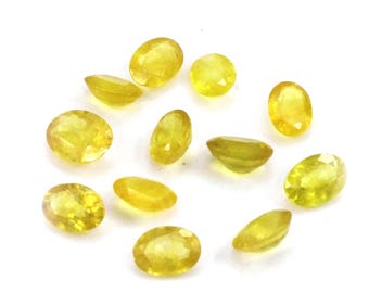 Natural Bangkok Yellow Sapphire Calibrated Ovals 5x7mm & 6x8mm, Loose Faceted Natural Gemstone for Jewelry Making Ready To Use