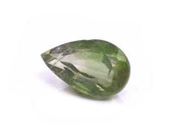 Safira Verde Natural de Bangkok em Formato de Pera, 4,17 ct, Gema Natural Lapidada Solta para Confecção de Joias, Pronta para Uso