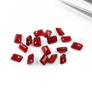 Natural Bangkok Ruby Calibrated Octagons 3x5mm & 4x6mm, Loose Faceted Natural Pigeon Blood Red Ruby For Jewelry Making Ready To Use