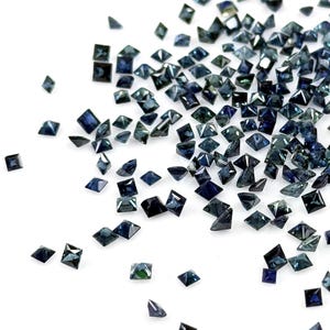 Natural Untreated Teal Sapphire Top Quality Calibrated  Squares 2.5mm,  Loose Faceted Natural Teal Sapphire Gemstone for Jewelry Making