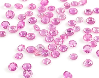 Natural Mozambique Pink Sapphire Calibrated Rounds 5mm, Loose Faceted Pink Sapphire Gemstone For Jewelry Making Ready To Use