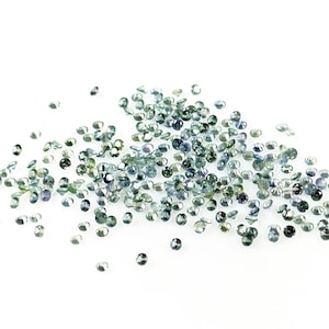 Natural Untreated Teal Sapphire Calibrated Diamond Cut Rounds 1.5mm, Loose Faceted Teal Sapphire Gemstone for Jewelry Making