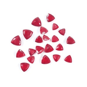 Rubí natural de Bangkok calibrado en trillones de 4 mm y 5 mm, rubí rojo sangre de paloma natural facetado suelto para joyería, listo para usar.