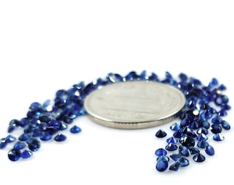 Natural Untreated Blue Sapphire Calibrated Dimond Rounds 2mm, Faceted Loose Blue Sapphire Gemstones Ready To Use For Jewelry Making