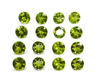 Natural Peridot Rounds Calibrated Loose Gemstone for Jewelry and Rings, Handmade Gemstone