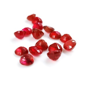 Natural AAA Bangkok Ruby Calibrated Rounds 4mm & 5mm, Loose Faceted Natural Ruby Gemstone For Jewelry Making Ready To Use