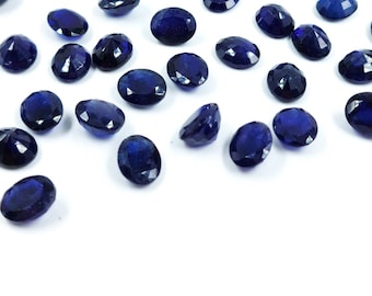 Safira Azul Natural Bangkok Ovais Calibrados de Alta Qualidade 9 x 11 mm e 10 x 12 mm, Pedra Preciosa Safira Azul Facetada Solta para Fabricação de Joias
