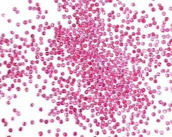 Safira rosa natural de Moçambique, lapidada em formato redondo calibrado de 2 mm, gema de safira rosa facetada solta para confecção de joias, pronta para uso.