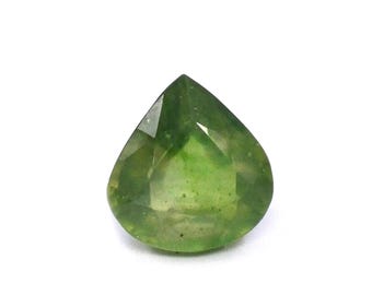 Safira Verde Natural de Bangkok em Formato de Pera, 8,17 ct, Gema Natural Facetada Solta para Confecção de Joias, Pronta para Uso
