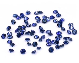 Natural Untreated Blue Sapphire Calibrated Rounds 1mm & 1.5mm, Loose Faceted Natural Gemstone For Jewelry Making Ready To Use