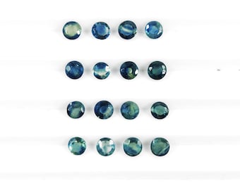 Natural Teal Sapphire Calibrated 4mm Rounds, Loose Faceted Yellow Sapphire Gemstone for Jewelry Making Ready To Use