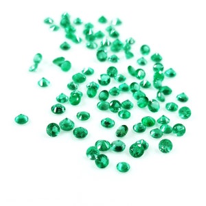 Natural Zambian Emerald Calibrated Diamond Cut Rounds 2mm, Loose Faceted Diamond Cut Emerald Gemstone Rounds For Jewelry Making Ready to Use By Mirare Jewels