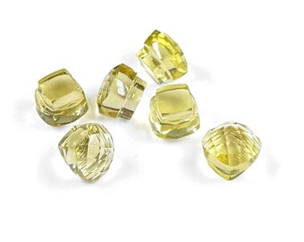 Garrafa de quartzo limão natural, cortiça, pedra preciosa solta para fazer joias, quartzo limão raro solto feito à mão para fazer joias, pronto para usar