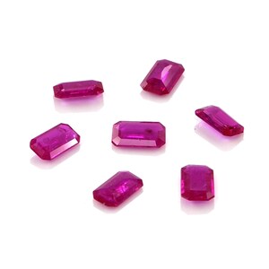 Natural Untreated Mozambique Ruby Calibrated Octagons 3x5mm & 4x6mm, Loose Faceted Ruby July Birthstone Gemstone For Jewelry Making Supplies