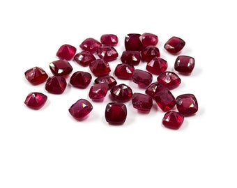 Rubi Bangkok Natural Top Quality AAA Calibrado Almofadas 5 mm e 6 mm, Rubi Vermelho Sangue de Pombo Natural Facetado Solto para Fabricação de Joias