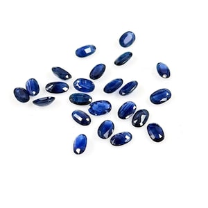 Natural Untreated Blue Sapphire Calibrated Ovals 3x5mm & 6x4mm, Faceted Loose Blue Sapphire Gemstone For Jewelry Making Ready TO Use