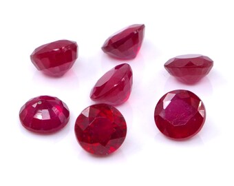 Natürliche Bangkok Rubin kalibrierte Runden 6 mm 7 mm, lose facettierte natürliche Rubin Edelstein für die Schmuckherstellung gebrauchsfertig