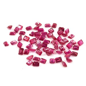Octogones étalonnés en rubis de Bangkok naturel 3 x 4 mm et 4 x 5 mm, rubis naturel à facettes en vrac pour la fabrication de bijoux, prêt à l'emploi