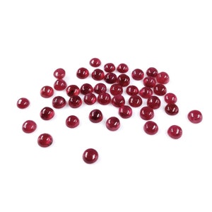 Natural Bangkok Ruby Calibrated Cabochon Rounds 4mm & 5mm, Loose Natural Ruby Pigeon Blood Red Cabochon For Jewelry Making Ready to Use