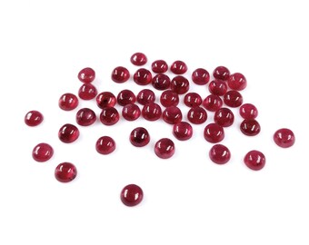 Natural Bangkok Ruby Calibrated Cabochon Rounds 4mm & 5mm, Loose Natural Ruby Pigeon Blood Red Cabochon For Jewelry Making Ready to Use