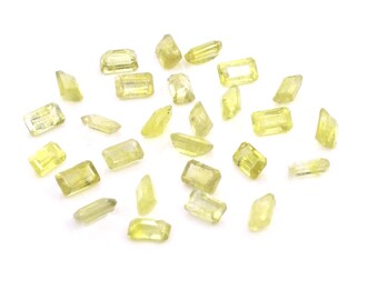 Safira amarela natural de Bangkok, octogonais calibrados de 5 x 7 mm e 6 x 8 mm, gema de safira natural facetada solta para confecção de joias, pronta para uso.