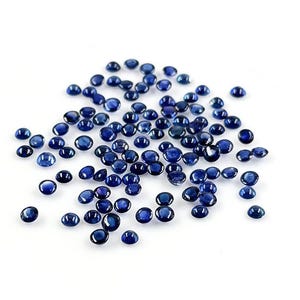 Natural Untreated Blue Sapphire Calibrated Cabochon Rounds 5mm & 5.5mm, Loose Natural Blue Sapphire Gemstones Ready To Use For Jewelry