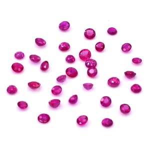 Natural Burma Untreated Calibrated Ruby Rounds 2mm & 2.5mm, Loose Natural Faceted Ruby Gemstone For Jewelry Making Ready To Use