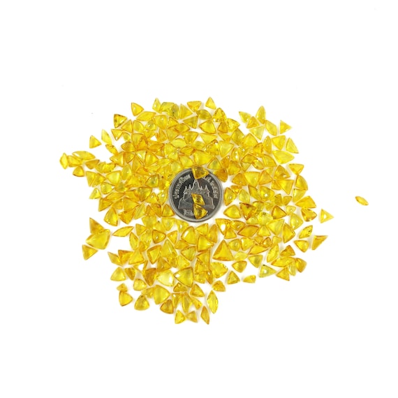 Natural Yellow Sapphire Calibrated Fancy Mix Shape Trillions, Loose Faceted Gemstone For Jewelry Making Ready To Use