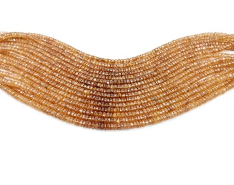 Natural Brown Zircon 4mm and 5mm Gemstone Faceted Shading Beads Necklace, Brown Zircon Rondelle Loose Gemstone Shaded Beads Ready To Use