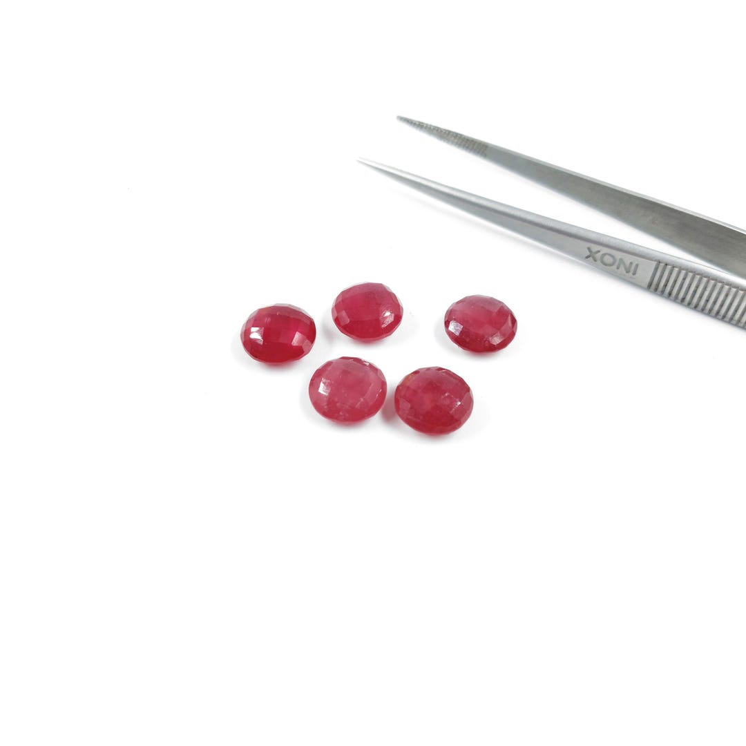 Natural Bangkok Ruby Briolette Calibrated Rose Cut Rounds 11mm & 12mm ...
