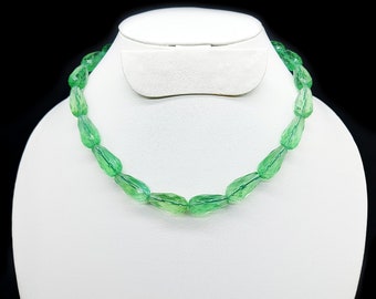 Collana con gocce di fluorite verde naturale da 10x20 mm, collana con gocce di fluorite sciolte per la creazione di gioielli o per lei
