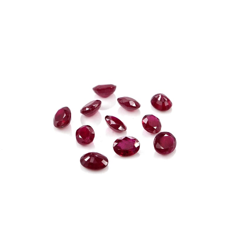 Natural Untreated African Ruby Calibrated Ovals 3x4mm & 4x5mm, Loose ...