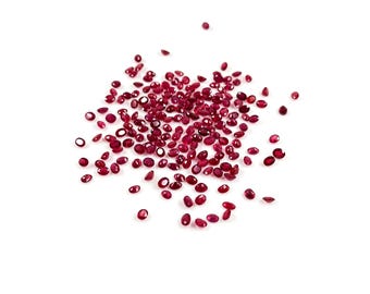 Ovais calibrados de rubi natural de Bangkok 2 x 3 mm, pedra preciosa de rubi natural facetada solta para fabricação de joias pronta para uso