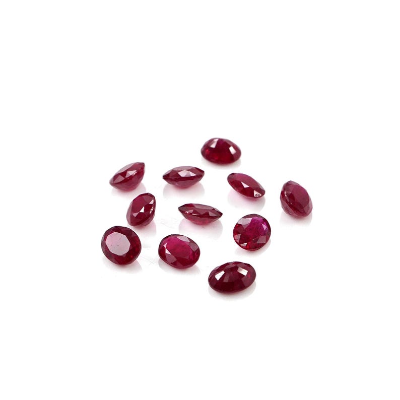 Natural Untreated African Ruby Calibrated Ovals 3x4mm & 4x5mm, Loose ...