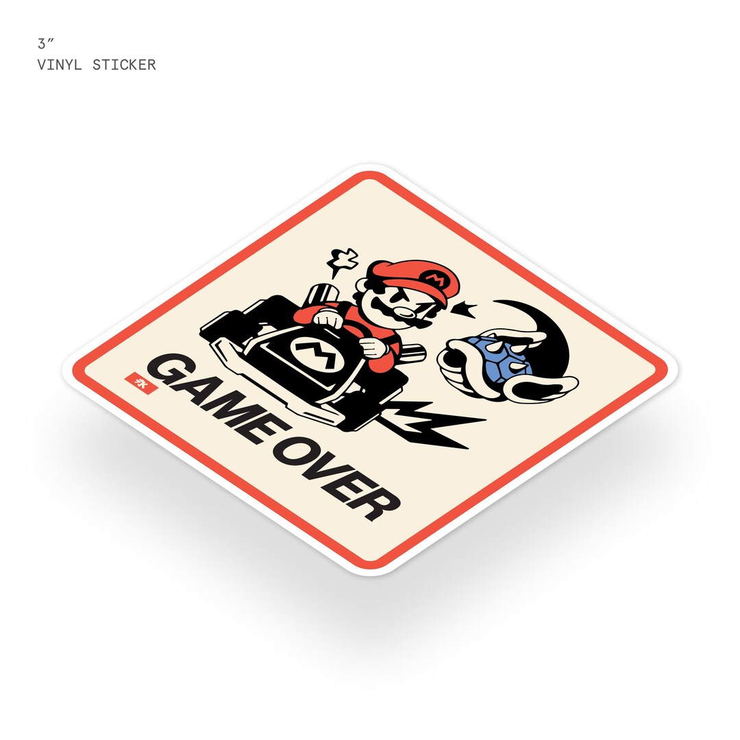 Mario Kart Game Over Vinyl Sticker - Etsy