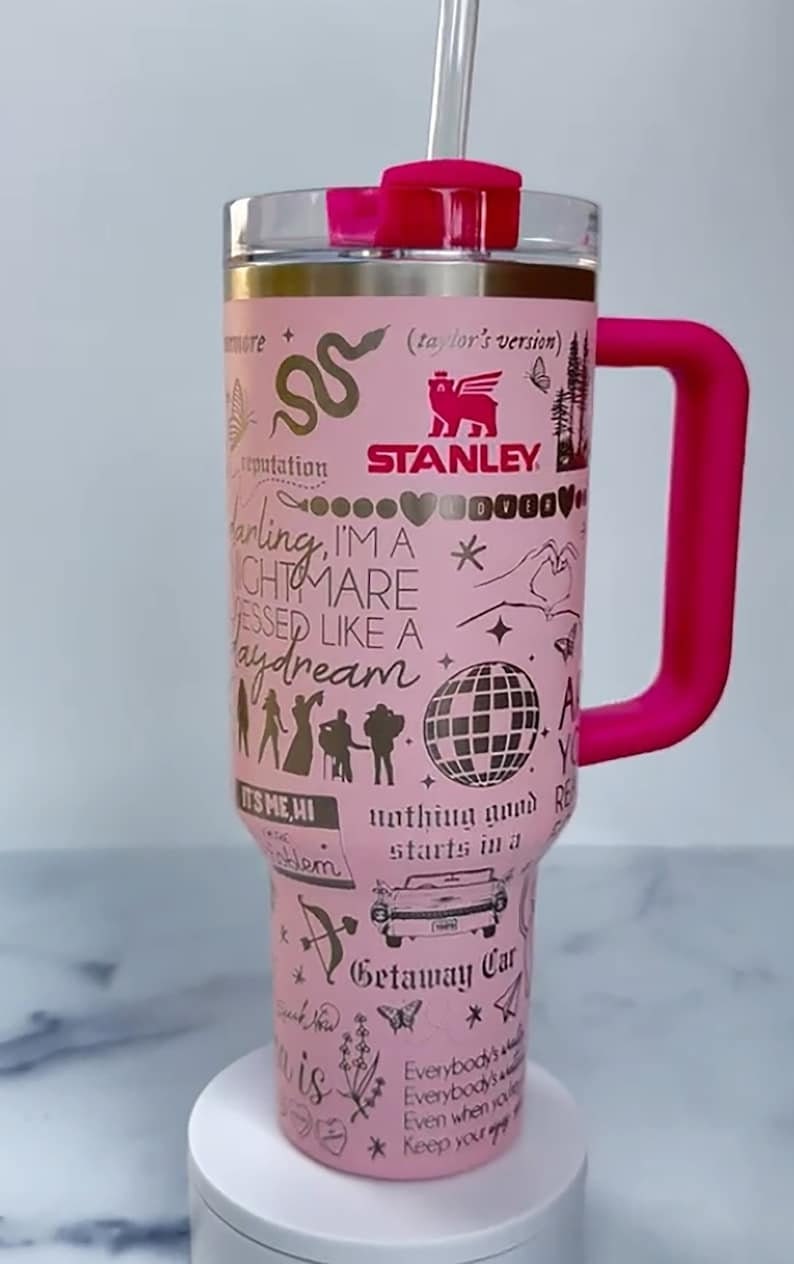 Copa Stanley Rosa personalizada / Vaso personalizado / Regalo de Navidad  para ella / Stanley grabado / Regalo para ella / Regalo de Navidad Stanley  -  México