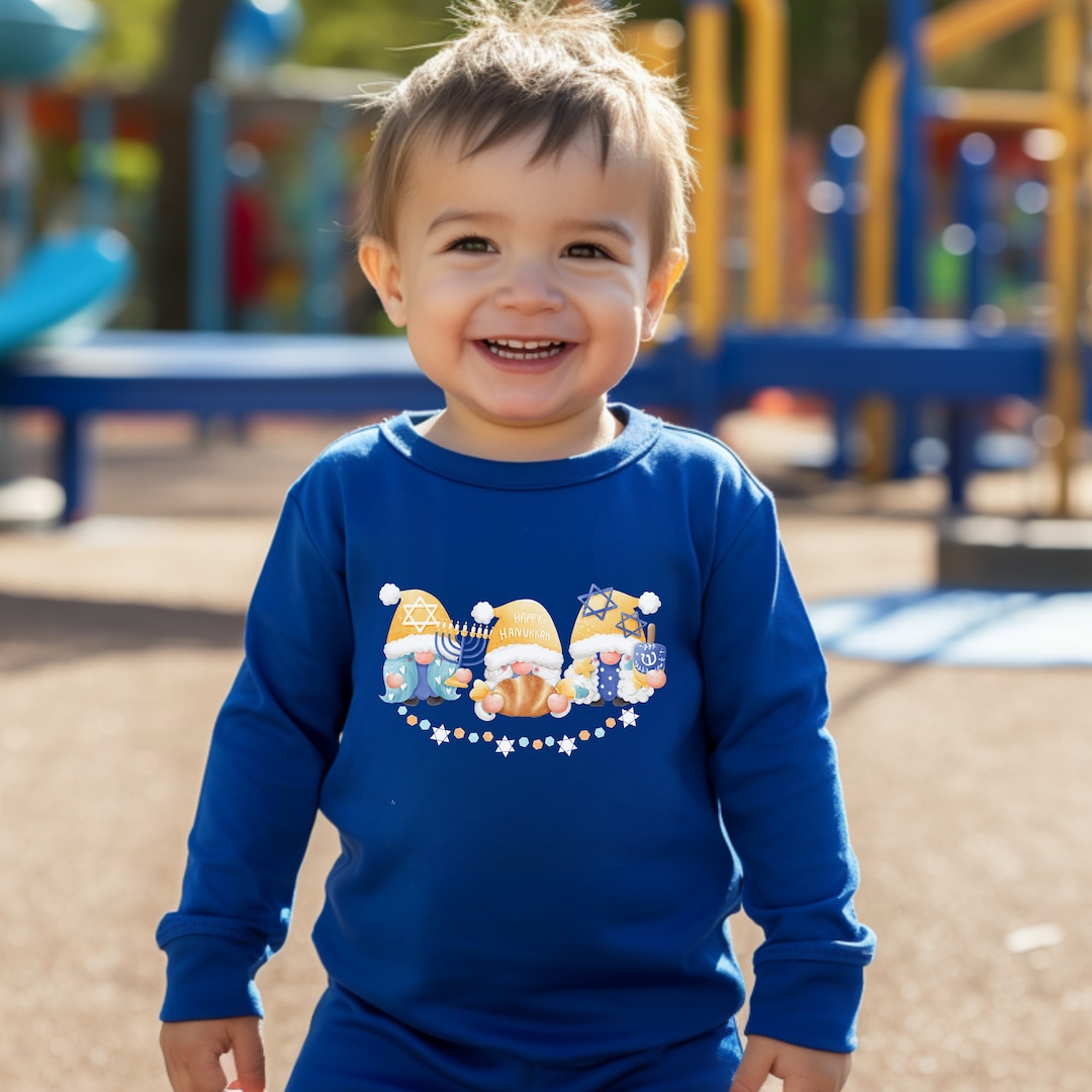 Happy Hanukkah Toddler Shirt Kids Hanukkah Shirt Jewish Religious Shirt Jewish Holiday Long