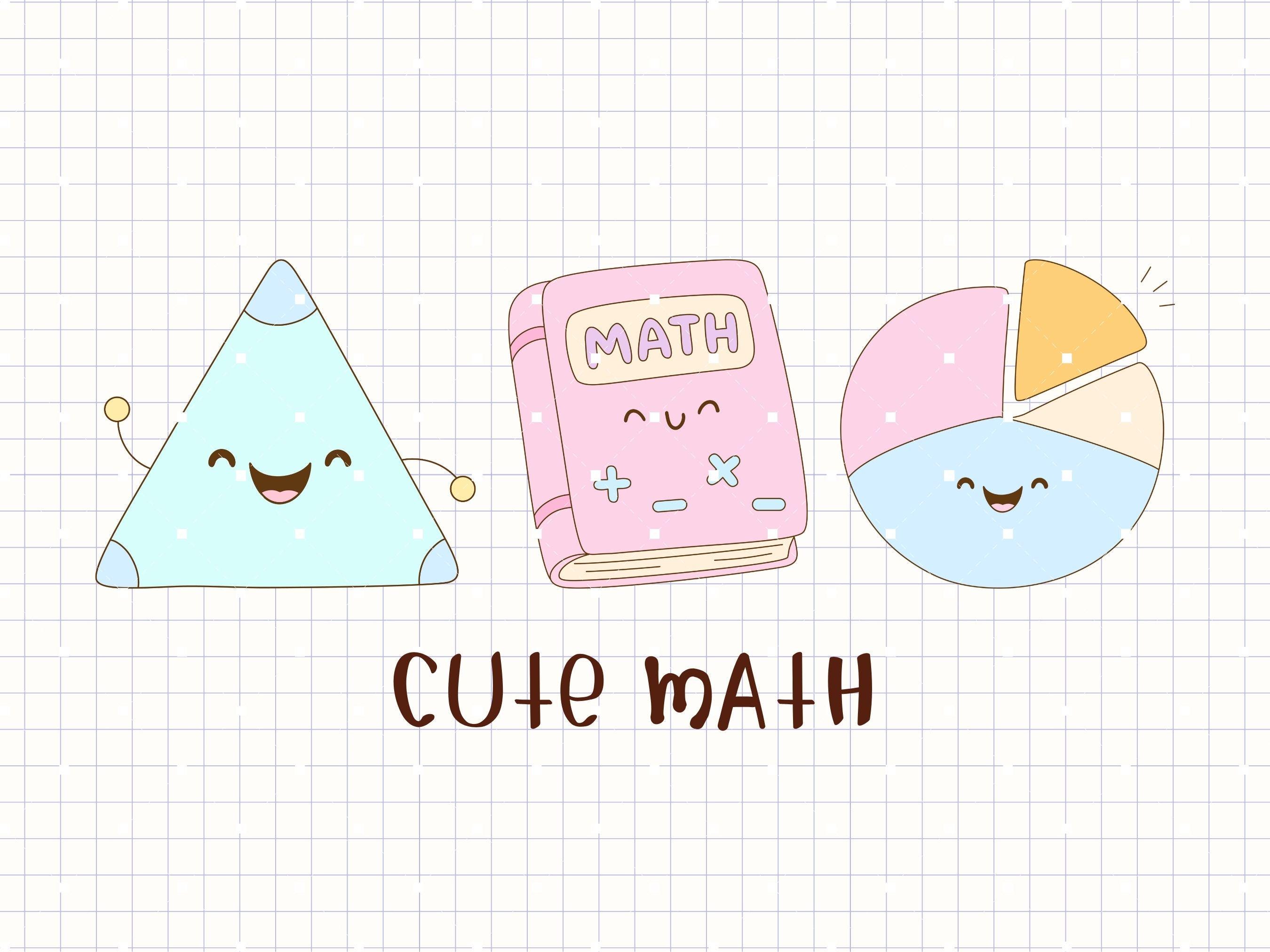 Math SVG Bundle, Cute Math Clipart PNG, Kawaii School SVG, Teacher Math ...