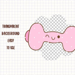 K&ouml;nnte beinhalten: Ein rosa Cartoon-Hantel mit wei&szlig;en Tupfen und einem l&auml;chelnden Gesicht. Der Text "TRANSPARENT BACKGROUND EASY TO USE" befindet sich auf der linken Seite des Bildes. Die Hantel hat braune Umrisse und Endkappen.