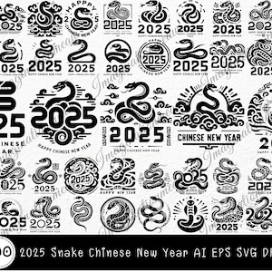 2025 Snake SVG, Year Of The Snake 2025 svg, Chinese New Year, Chinese Zodiac 2025, 2025 New Year