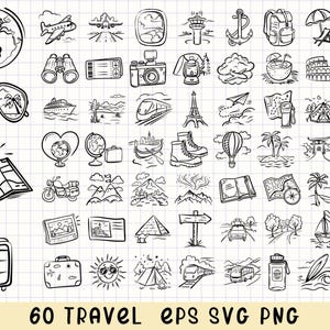 Reise SVG, Reise Clipart Bundle, Urlaub Vektor, Abenteuer Zeichen, Reisemodus Zeichen, Reisemodus Zeichen, Hand gezeichnet Linie Kunst