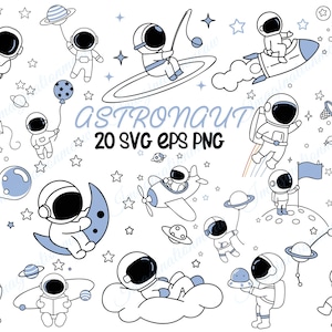 20 Astronaut SVG-Designs, süßes Weltraum Clipart Bundle, süßes Astronaut SVG, Kid Astronaut Weltraumrakete svg, Weltraumsvg
