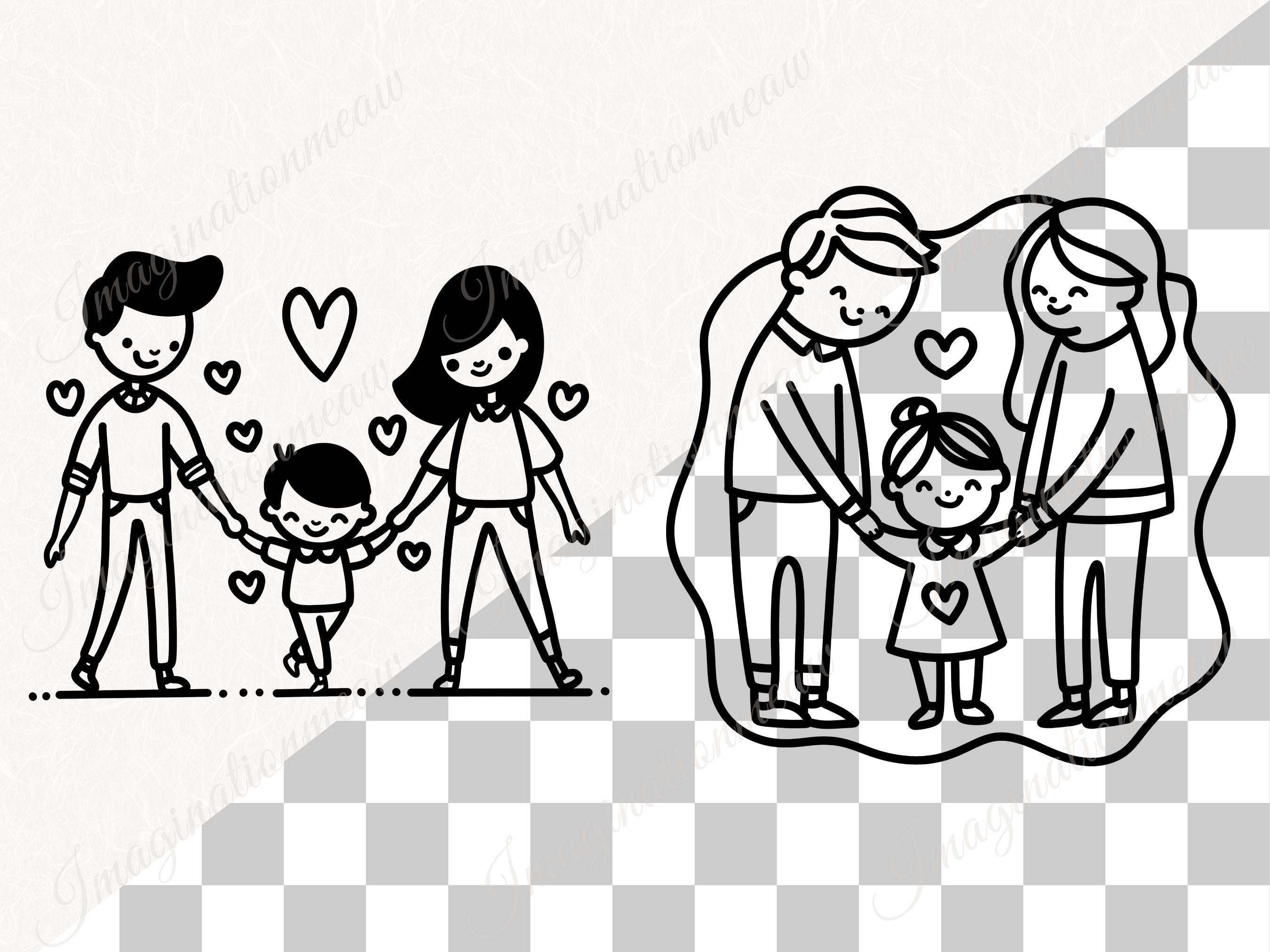 Family Bundle Svg, Family Svg, Mom Dad Baby Svg, Parents and Kids ...