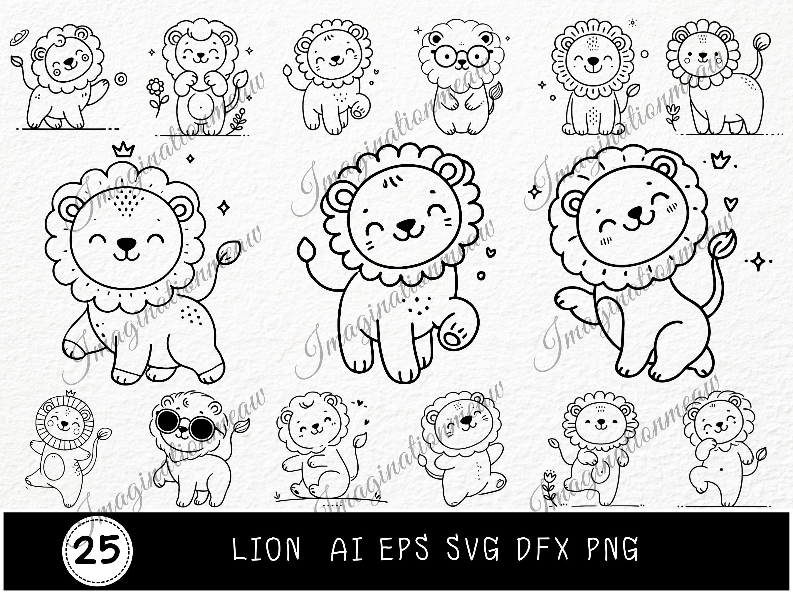 Lion Svg, Cute Lion Svg, Baby Lion Svg, Lion Clipart, Lion King Svg
