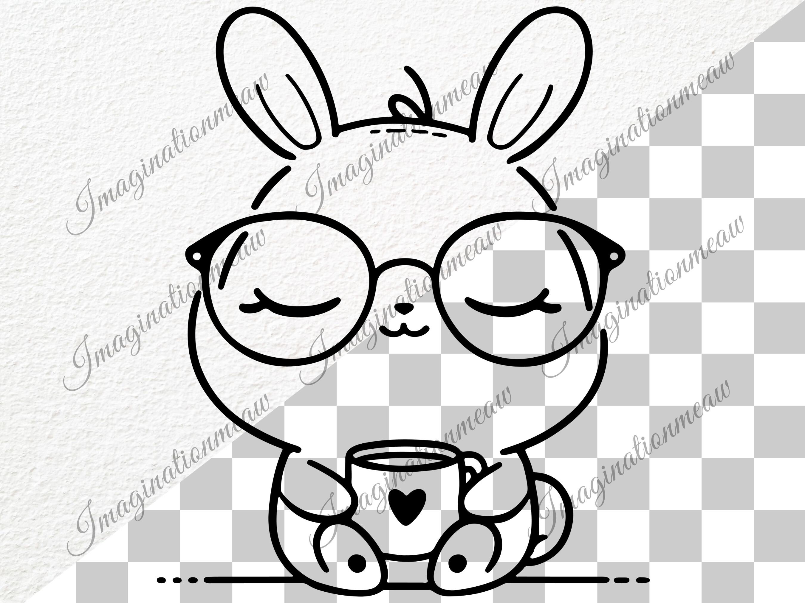 Coffee Bunny Cartoon, Bunny Svg, Rabbit Svg, Cute Bunny Svg, Animal Svg ...
